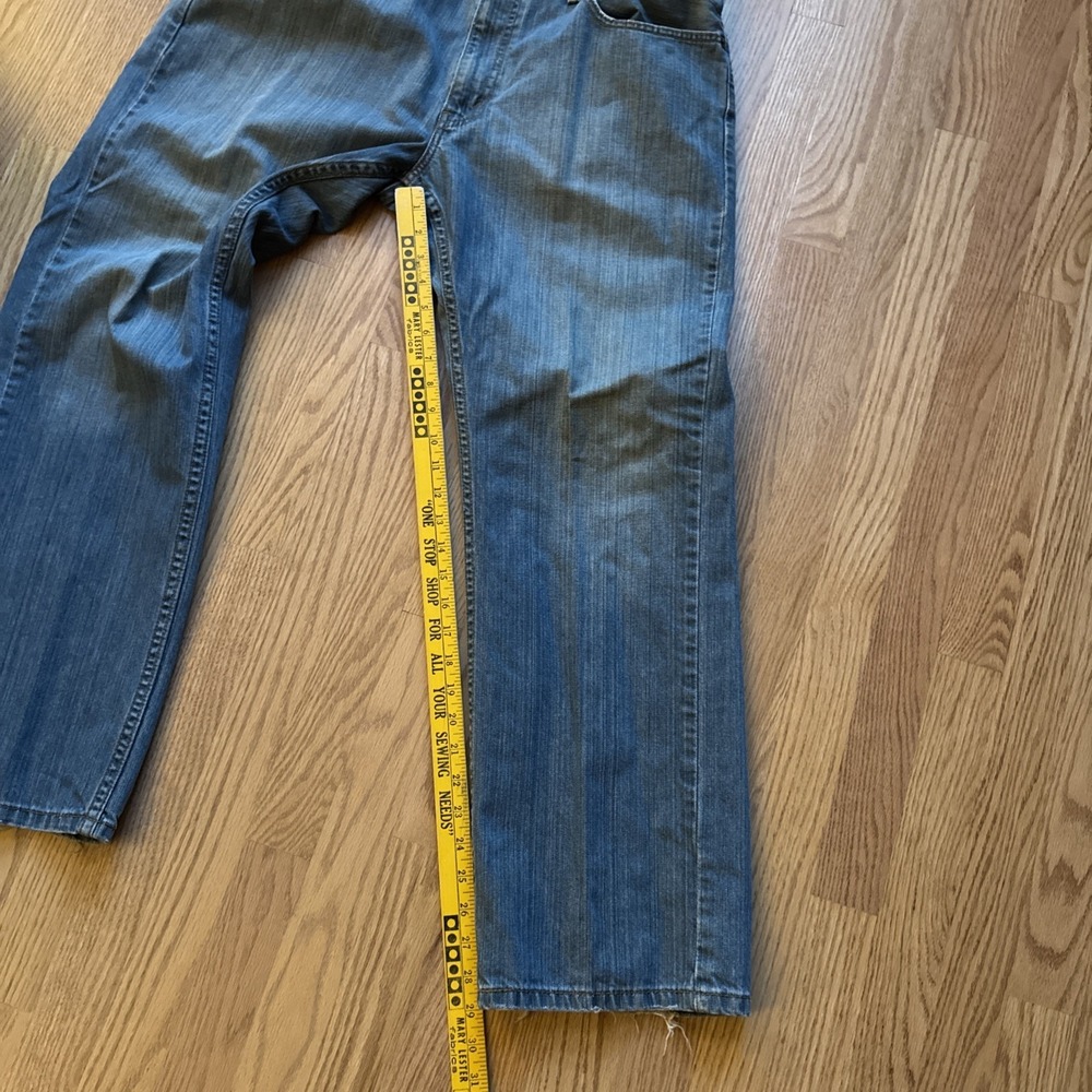 Levis 559 Mens 38x30 Relaxed Fit Straight Distressed Jeans Light Blue Wash VTG - Picture 5 of 14